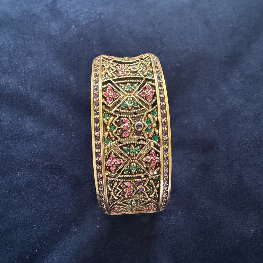 Elegant  Heidi Daus Gold and Multicolor Bangle Bracelet